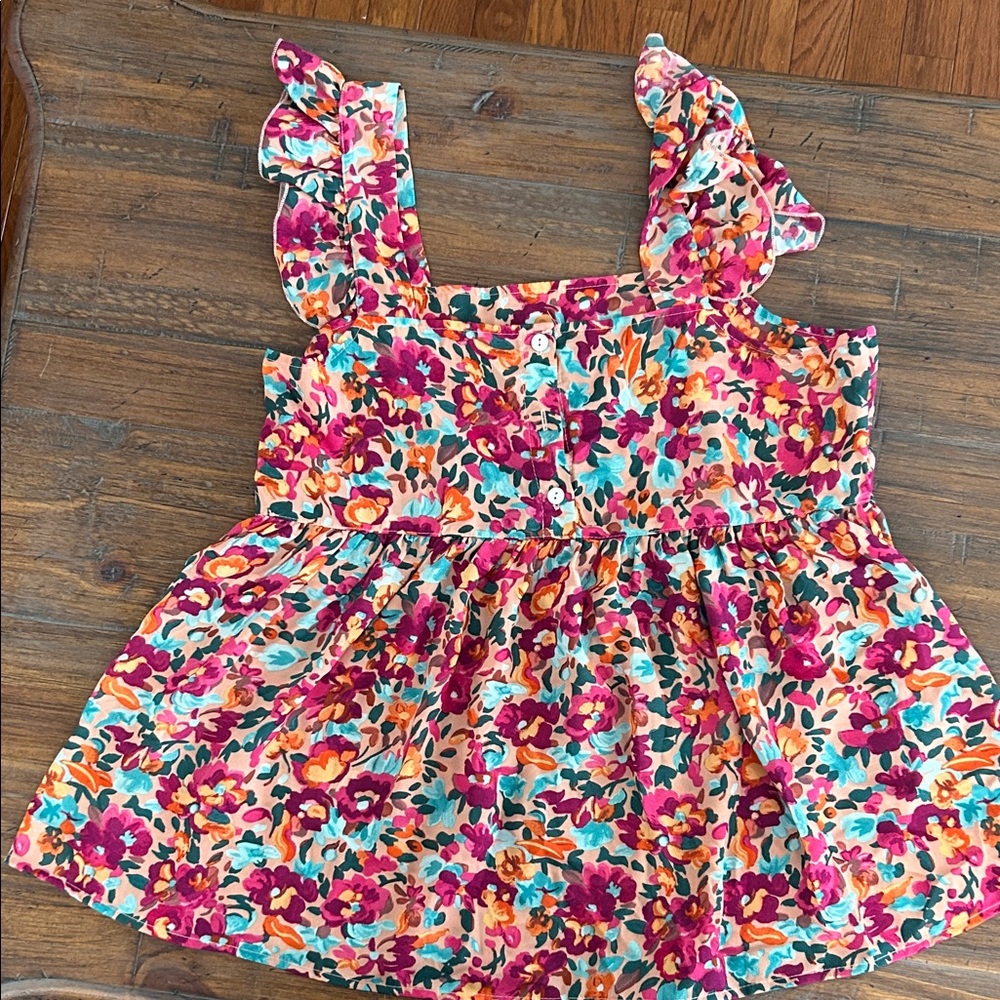 Floral Ruffle Strap blouse